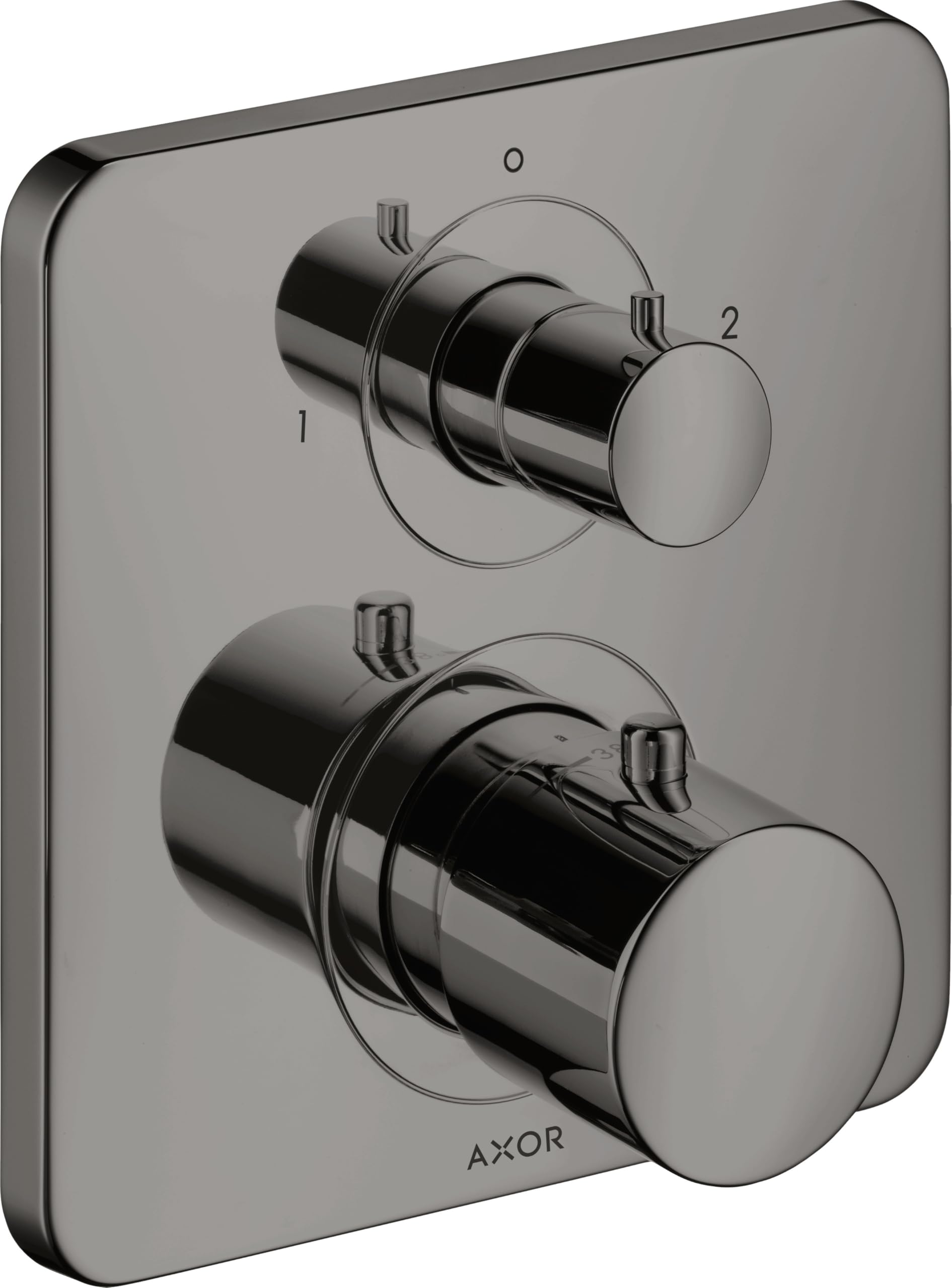 hansgrohe AXOR Citterio M termostato empotrado con válvula de cierre/cambio, 34725330, Color: Polished Black Chrome
