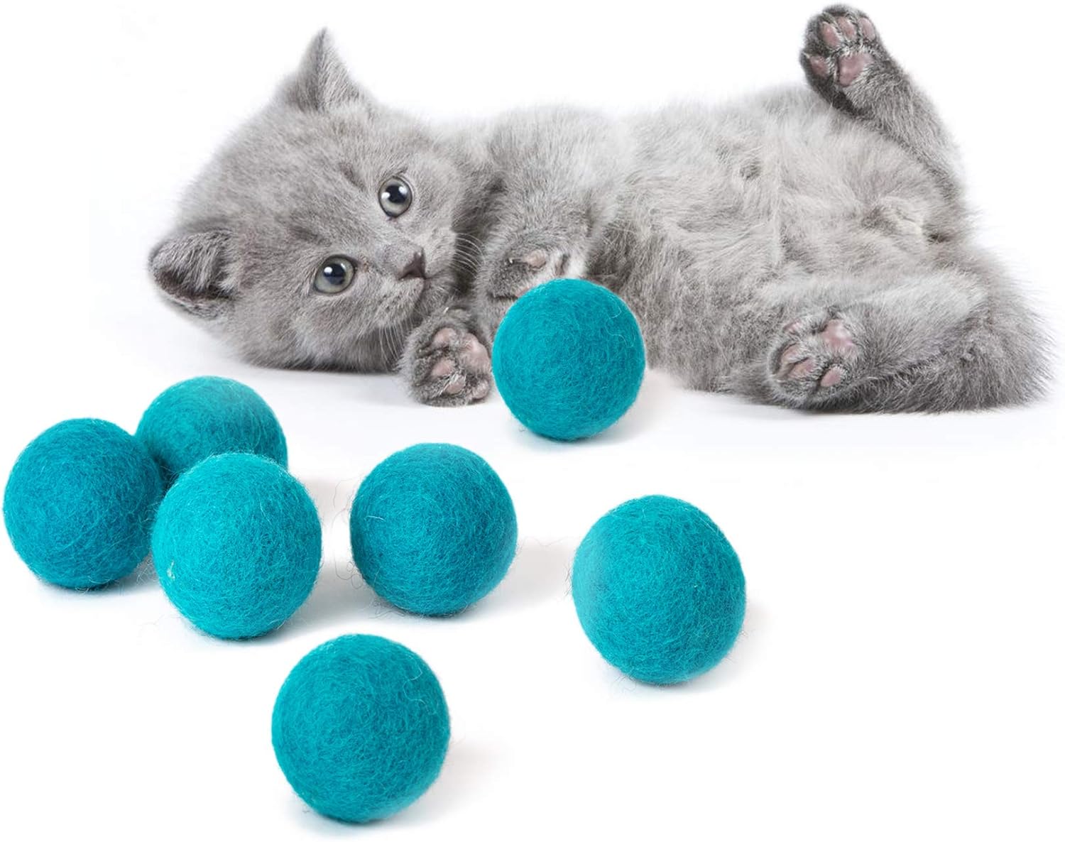 Pet Supplies : MEOWFIA Wool Ball Toys - 6-Pack of Safe for Cats and Small Dogs Balls - 1.5 Inch Felted Wool Cat Toy and Dog Toy - Perfect with Cat Cave - Silent - Mini Tennis Balls - 6-Pack : 