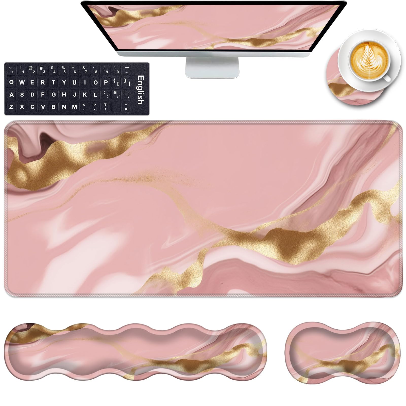 Ergonomic Wrist Rest & Mouse Pad Set - Pain Relief -17