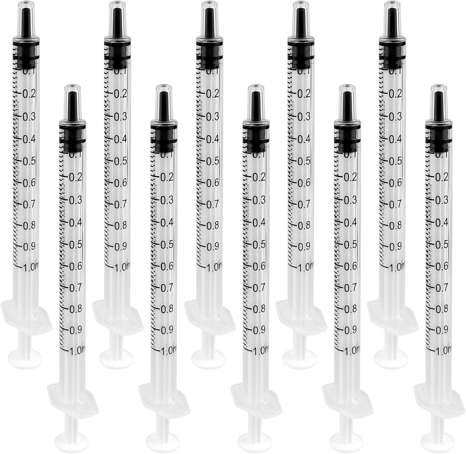 10 Pack 1ML/cc Plastic Syringes without Needle, Small Measuring Syringe Tools for Liquid, Feeding Pets, Scientific Labs, Dispensing (1 ML)