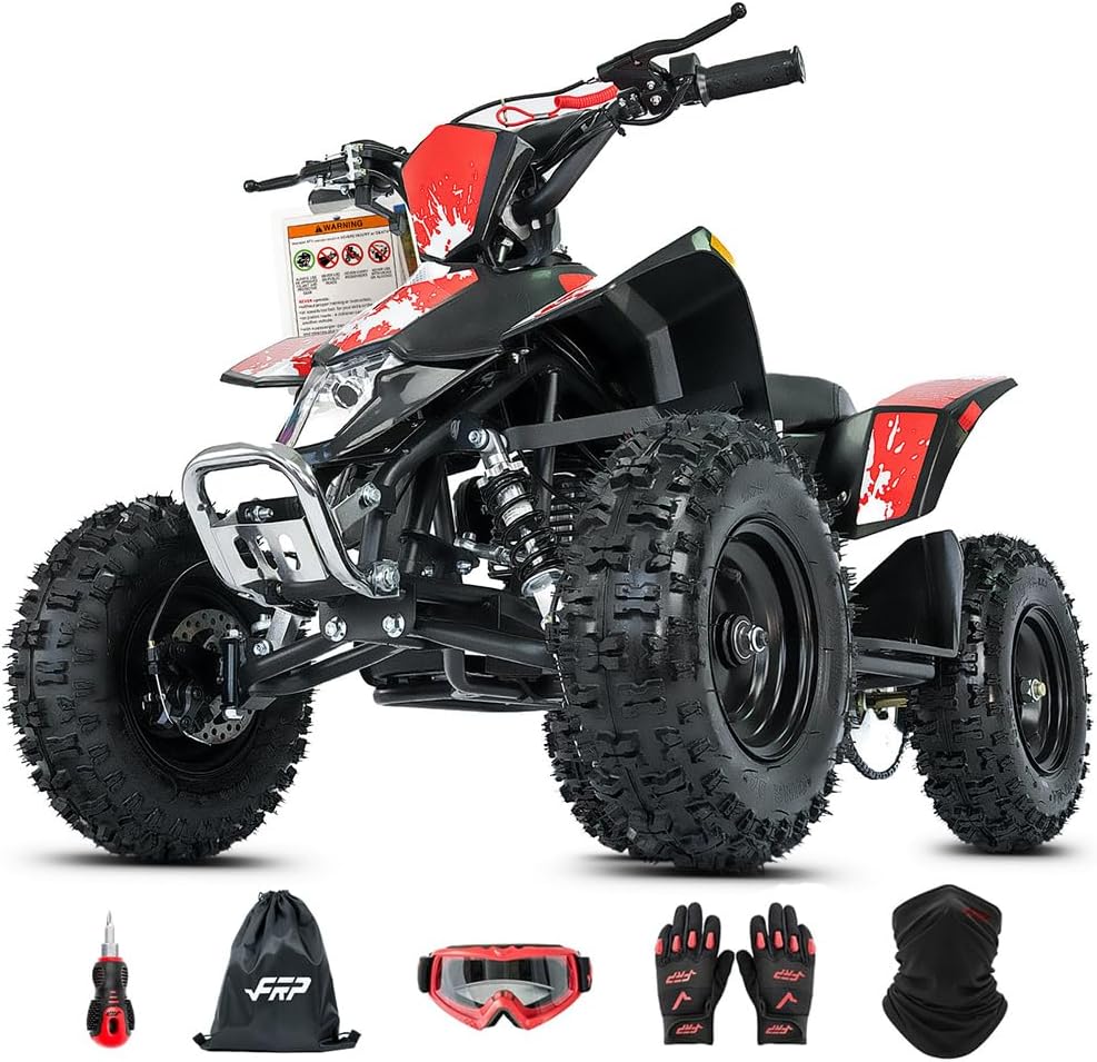 FRP GA40 Sahara 40 CC 4-Stroke Kids Gas Powered ATV, Kids Gas 4 Wheeler With Front and Rear Disc Brake, Speed Control Weight Support Up to 143 LBS (Blue)