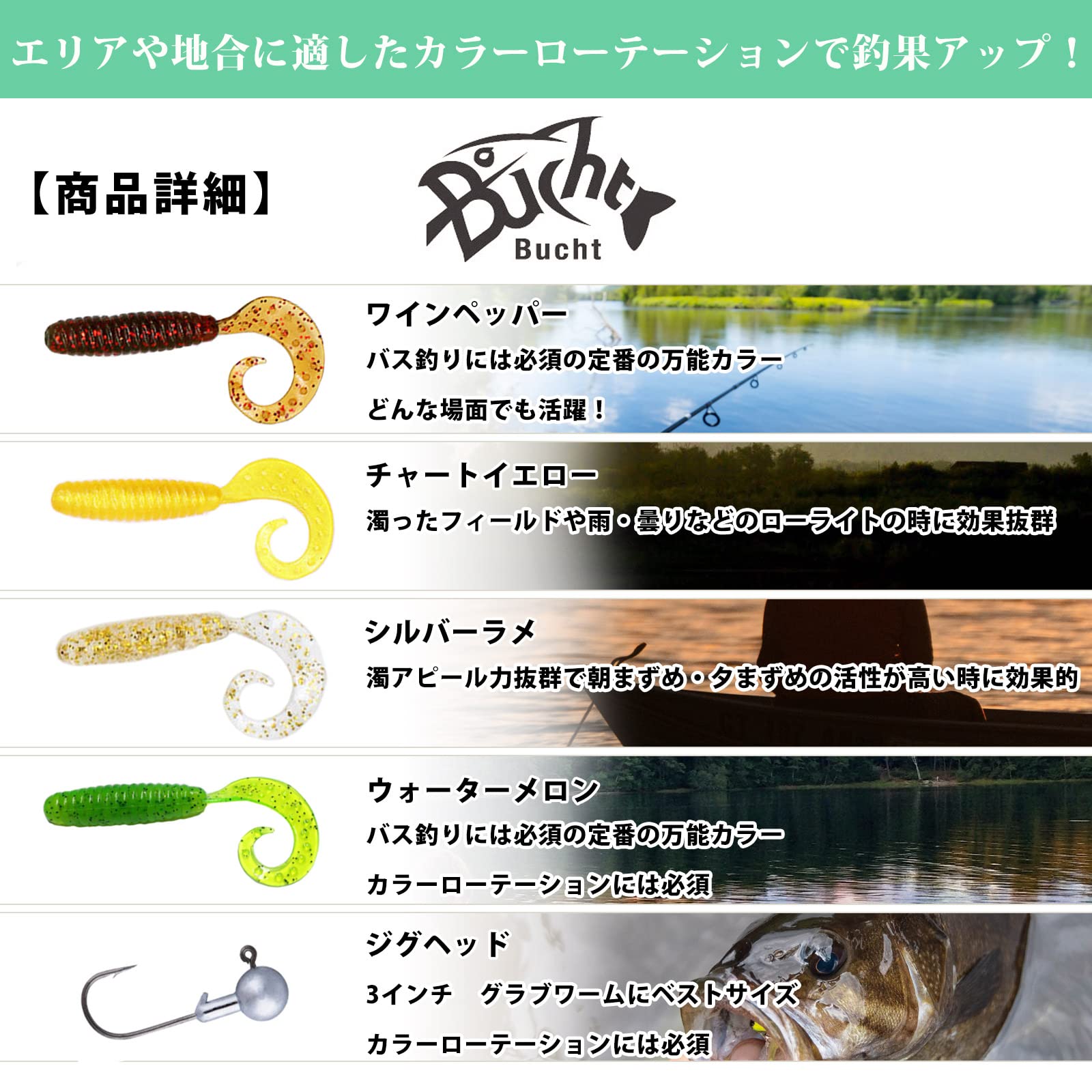 Amazon.co.jp: Bucht グラブワーム 4インチ 25本セット