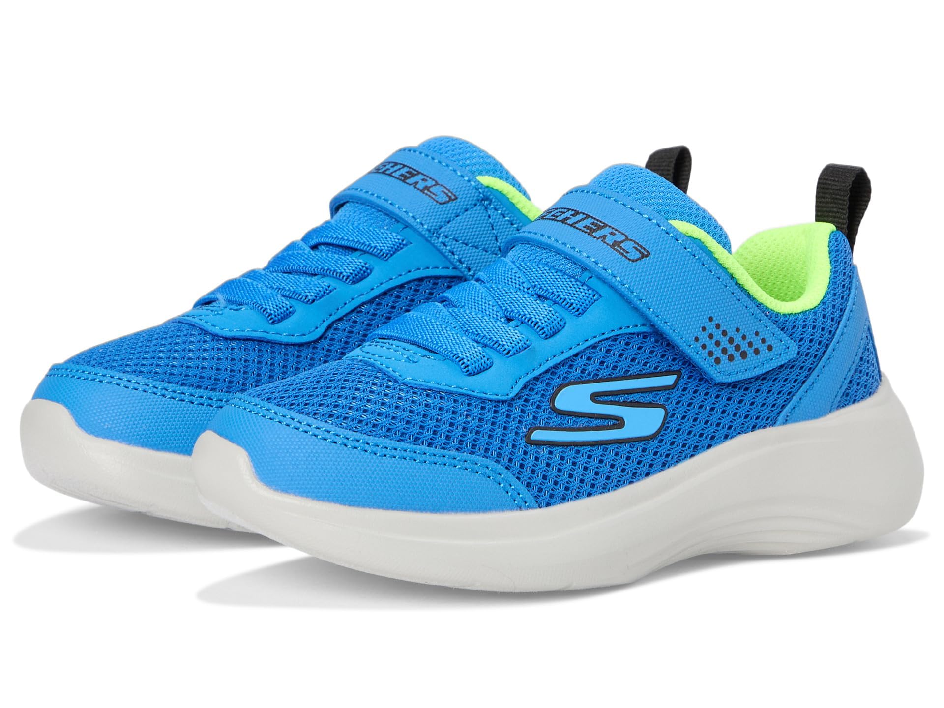 Skechers Boy's Selectors Reset Achieved Sneakers, Blue Textile/Blue Synthetic/Lime Trim, 12.5 UK Child
