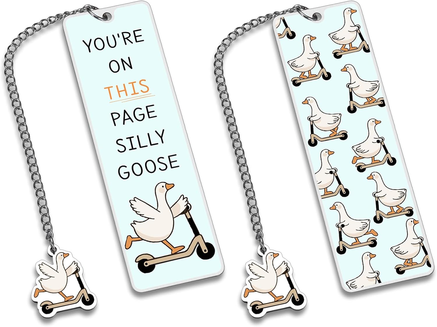 Silly Goose Bookmarks Funny Bookmark Gifts for Women Kids Valentines Day Gifts for School Book Accessories for Reading Lovers Novelty Cute Bookmarks Cool Gift for Reader Valentines Graduation Bookmark