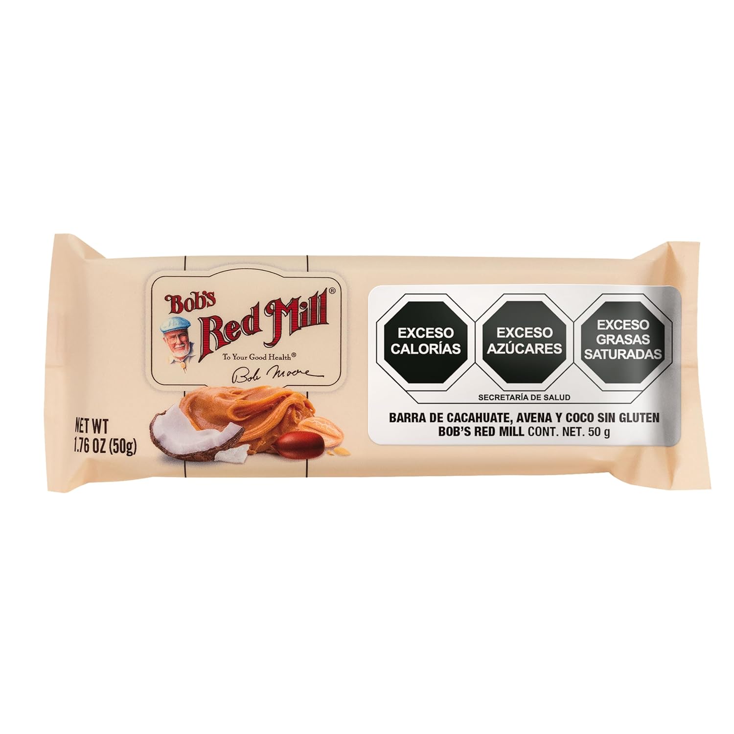 Bob's Red Mill Peanut Butter Honey & Oats bar - Single bar, 1.76 Oz (Pack of 4)