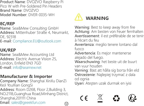 Miniatura 5 de DVOZVO Paquete de 4 Raspberry Pi Pico W con cabezales pre-soldados, chip Raspberry Pi RP2040, conectividad inalámbrica WiFi