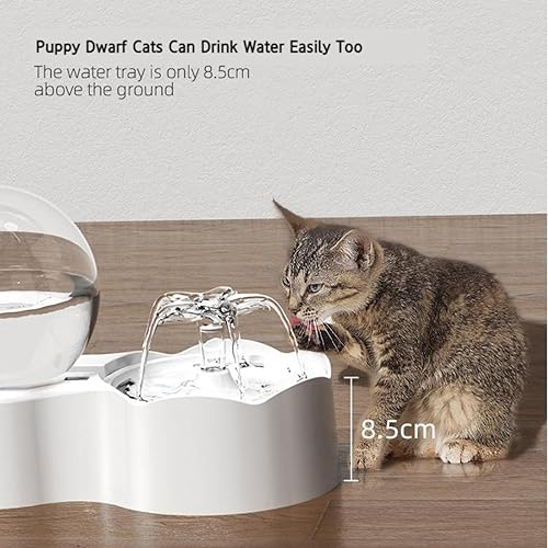 Miniatura 2 de Dispensador de agua y alimentos para gatos, alimentador automático 2 en 1, fuente de agua, juego de cuencos de comida de 78 oz2.3 L, dispensador