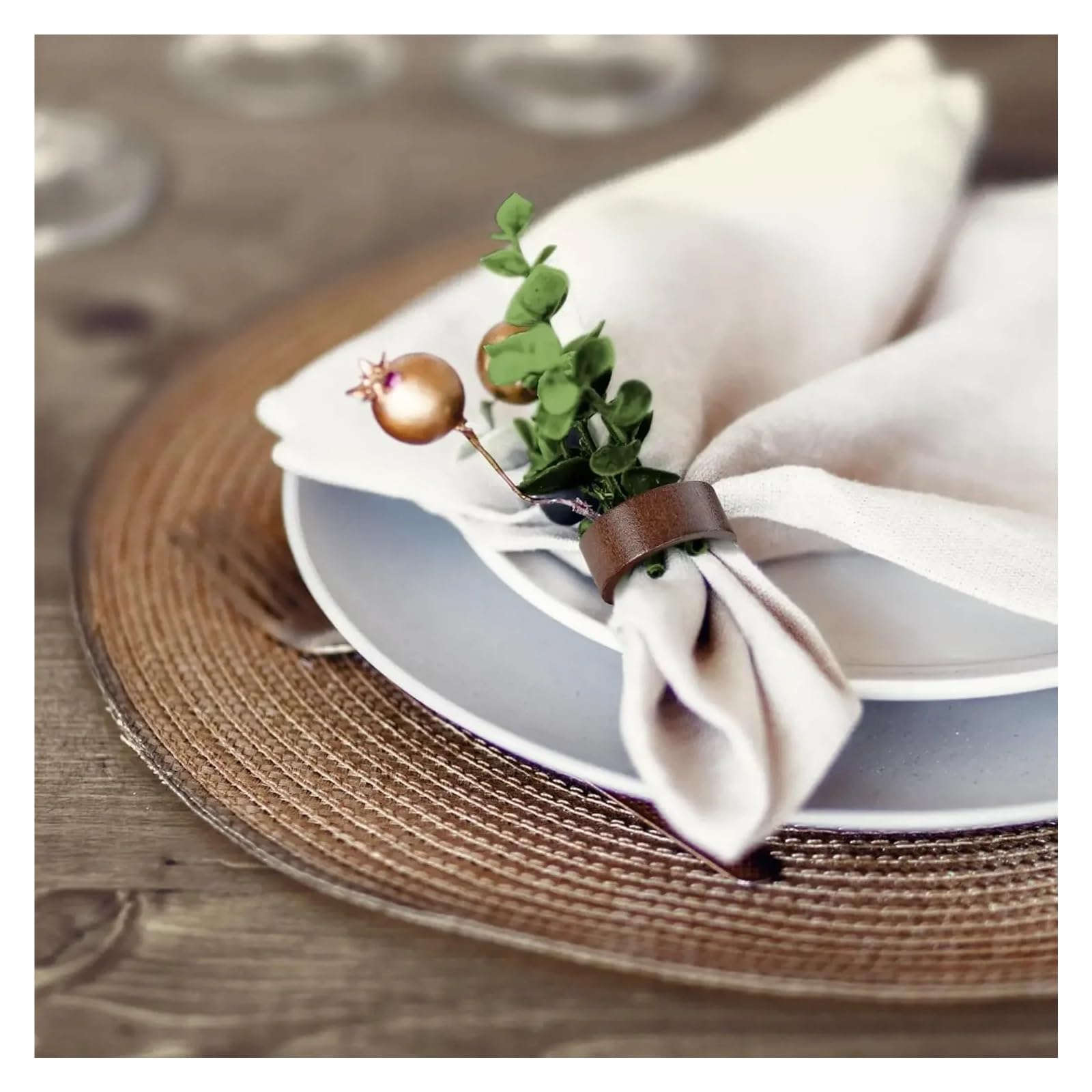 Anelli in Legno per Tovaglioli Set di 12 portatovaglioli in legno | Portatovaglioli da tavolo da pranzo Portatovaglioli festivi for feste di matrimonio