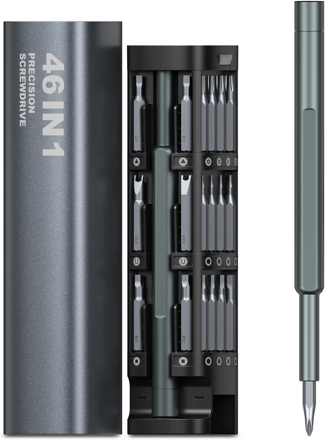 Precision Screwdriver Set, 46 in 1 Mini Magnetic Screwdriver Set, Multifunction Precision Kit, Portable Repair Tool Kit for Computer, Eyeglass, Phone, Watch