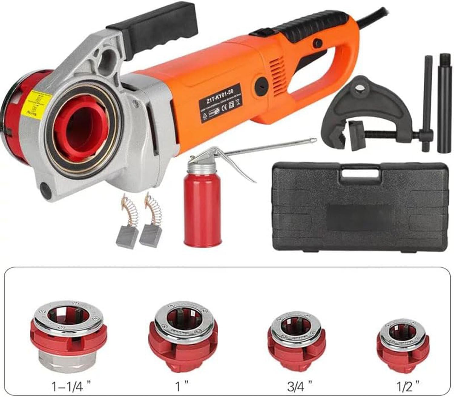 Set di filiere per tubi elettrici tenuti in mano da 2000 W/2300 W Set di filiere per tubi elettrici per filettature per tubi elettrici Set di stampi per tubi per filettare tubi elettrici,4heads