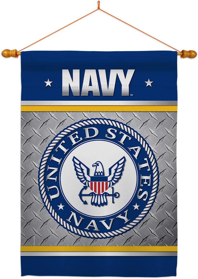 Navy US House Flag Armed Forces USN Seabee United State American Military Veteran Retire Official Small Decorative Gift Yard Banner Double-Sided Made In USA 28 X 40