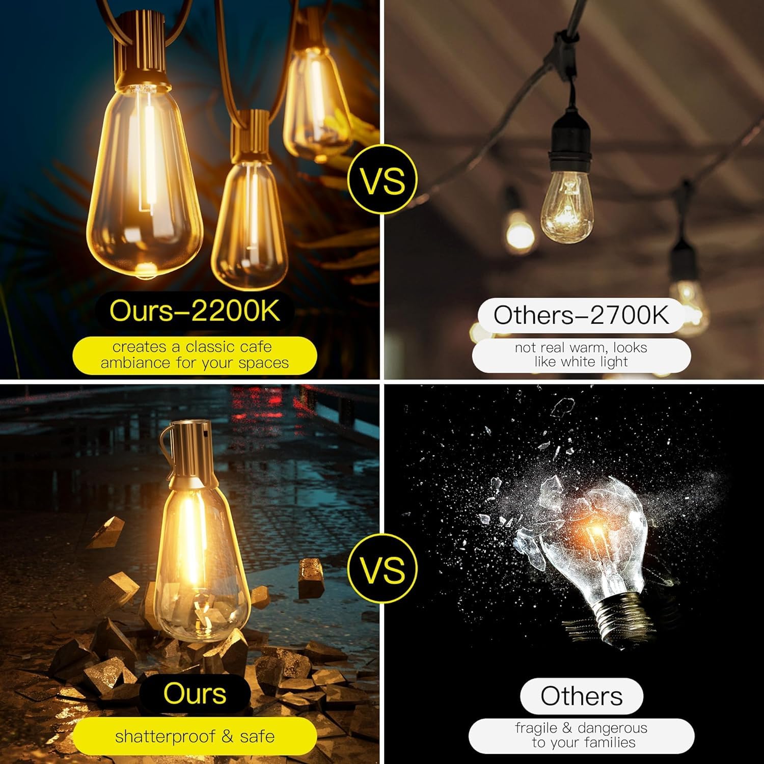 Torkase LED Buitenlichtsnoer 18m - 30+2 ST38 Lampen Warm Wit - Weerbestendig