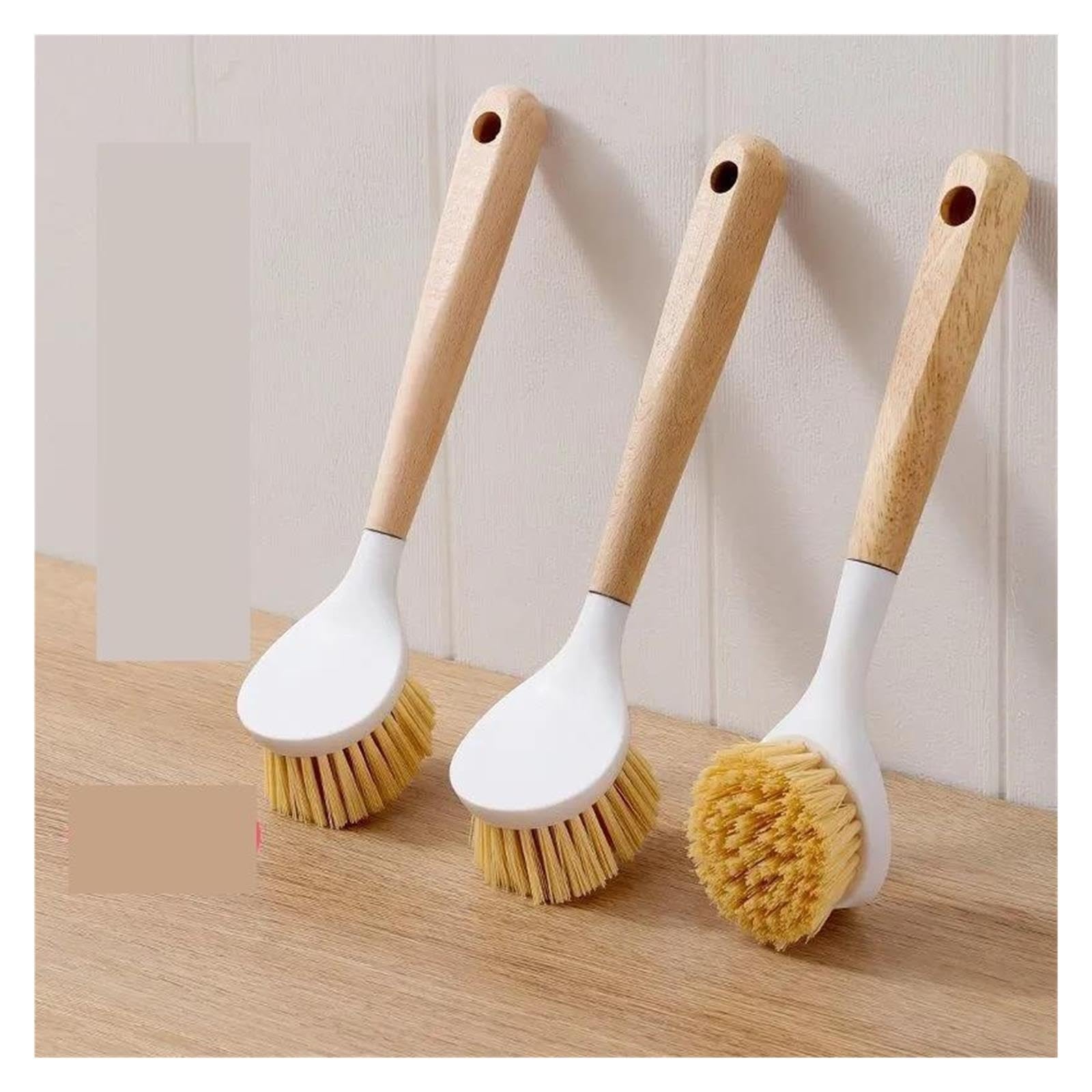 3pcs Pot Brush with Wooden Handle for Home Use pour Cuisine