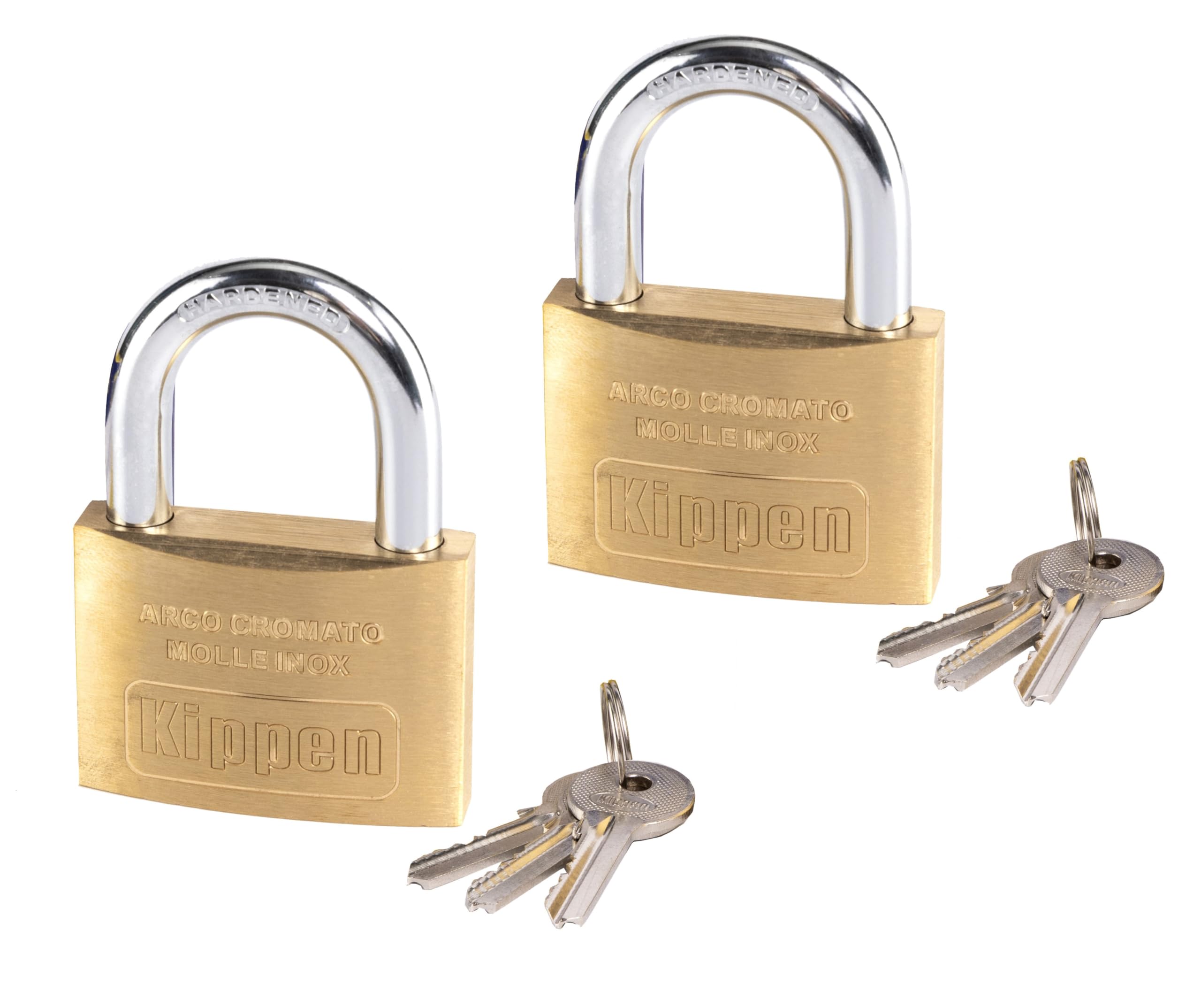 kippen2002BK 2-Piece kit of Bow Padlock with Brass Body 25 mm