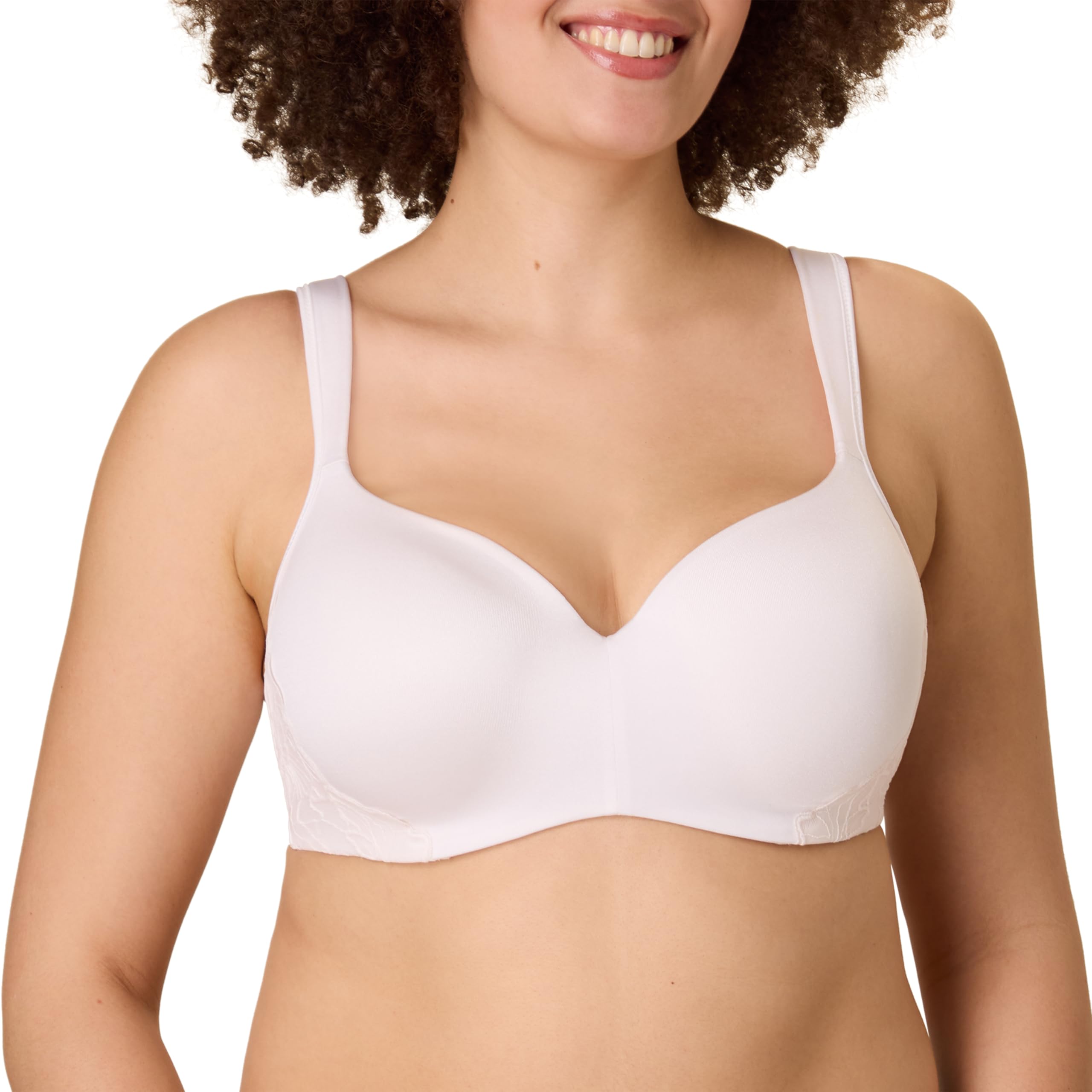 Playtex Women's Balconette Underwire, Plus-Size Bras Available, Full Coverage, Moisture-Wicking, 4802 T-Shirt, Heirloom White, 40C