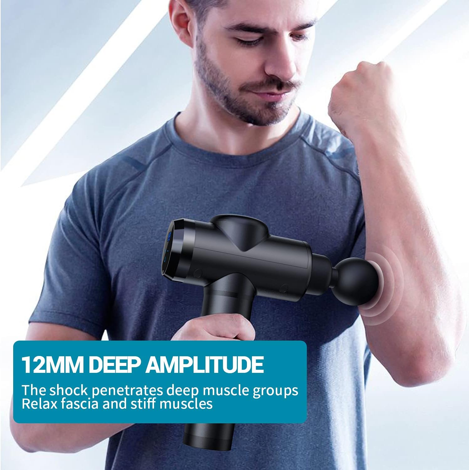 Massage Gun Deep Tissue Massager, Muscle Massage Gun Percussion Massage Gun, Handheld Electric Deep Tissue Percussion Massager with 30 Speed 6 Massage Heads for Gym Office Home, Space Black: Health & Personal Care