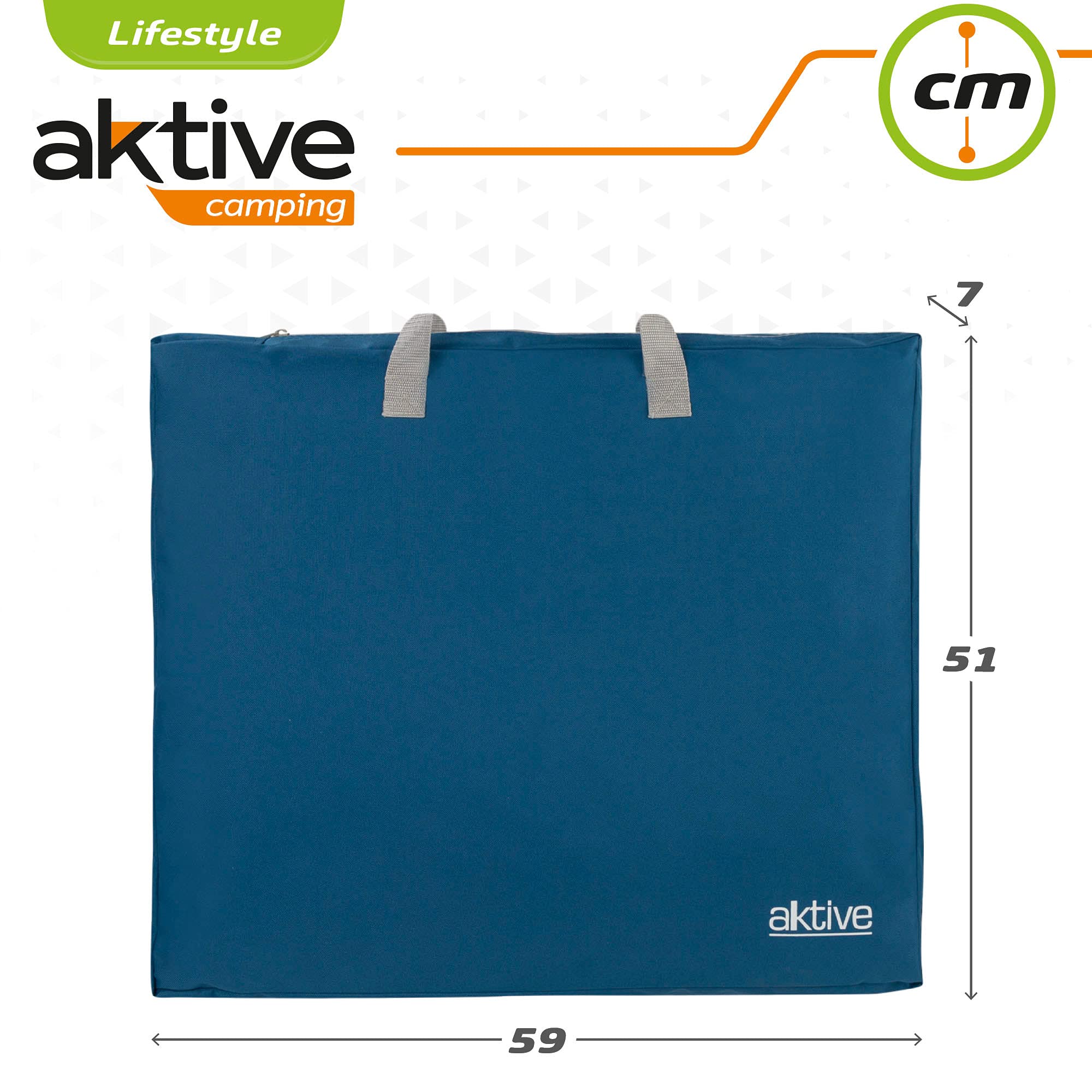 AKTIVE 52853-Mueble plegable cocina, camping, jardín, armario plegable aluminio, armario portátil ligero, 60x49x106 cm, color azul marino