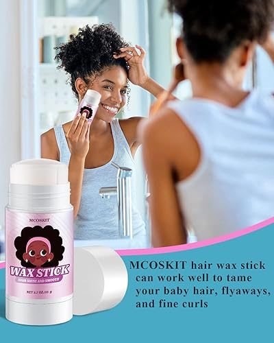 Miniatura 4 de MCOSKIT Varilla de cera para pelucas, pelucas de 4.05 onzas, control de bordes, barra de gel de espalda resbaladiza, barra domadora de cabello para