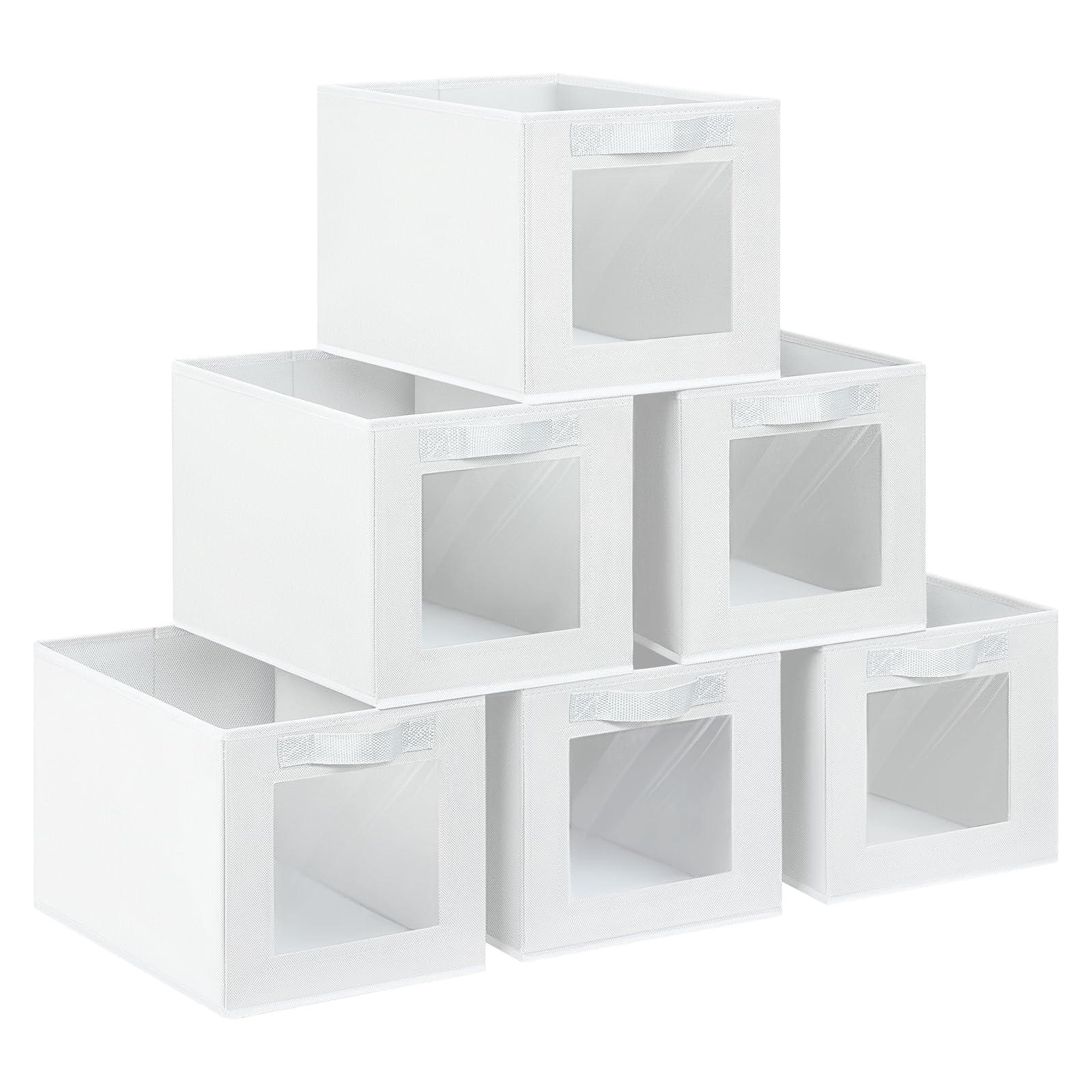 DIMJ Foldable Wardrobe Storage Boxes, 6 Pack Fabric Shelf Clothes Organiser