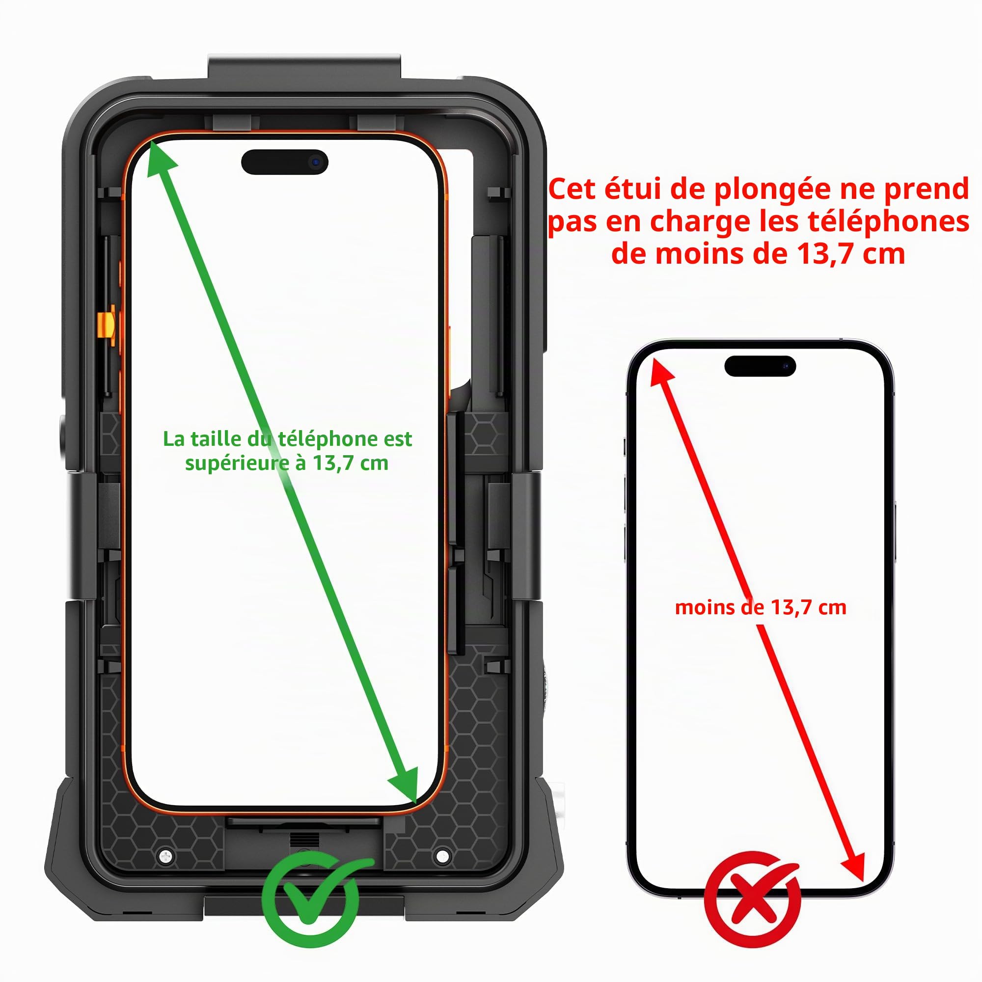 Coque de Téléphone de Plongée Professionnelle Pochette Étanche Smartphone IPX8 Pochette Téléphone Étanche Housse Étui de Protection pour iPhone 17 Air 16 17 Pro 16 17 Pro max 15 Pro 13 14 15 Pro Max