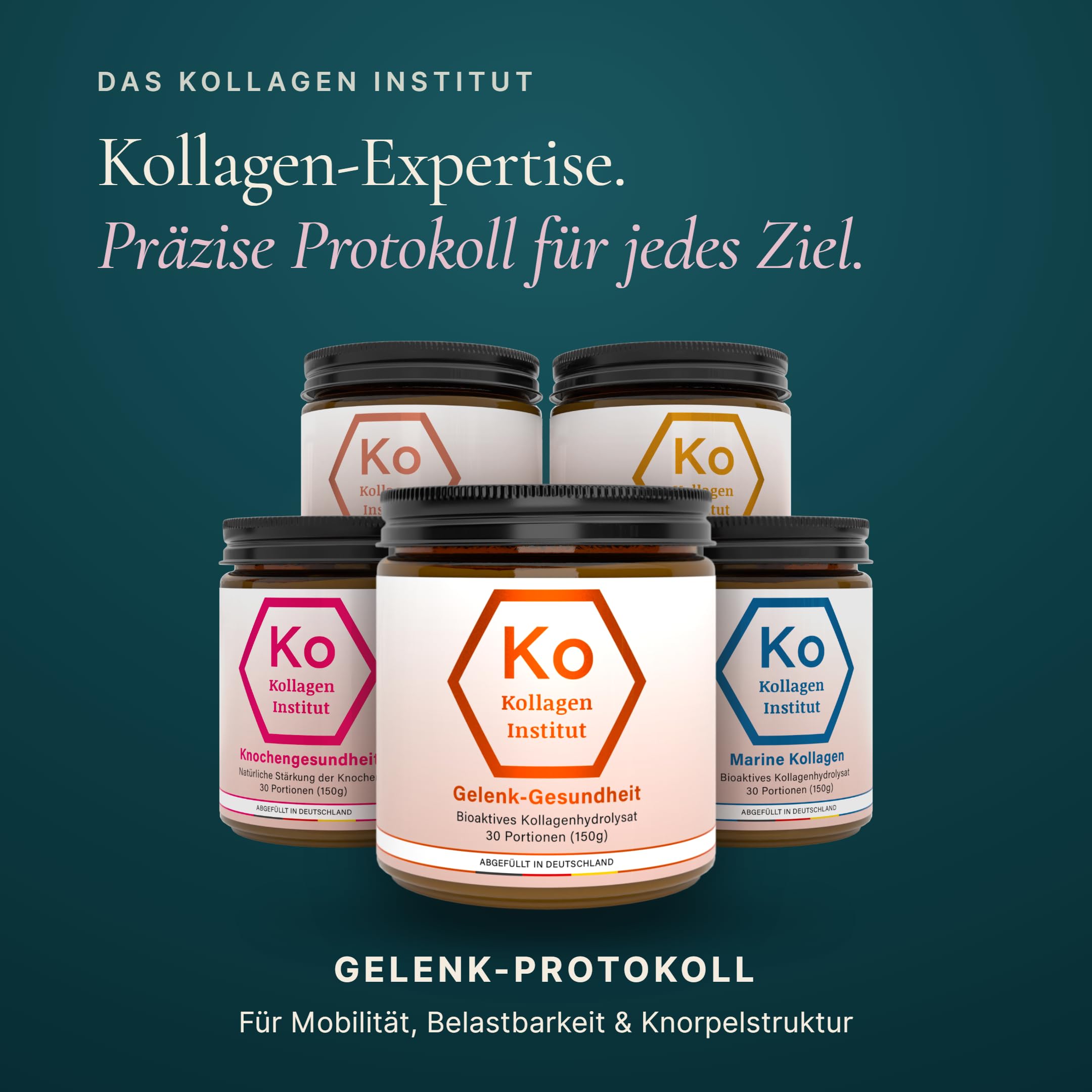 Kollagen Institut Polvo de colágeno para articulaciones – Alta dosis de péptido de colágeno, 3 unidades, tipo 1 Premium bioactivo hidrolizado, para artrosis, dolor articular, cartílago, rodilla,