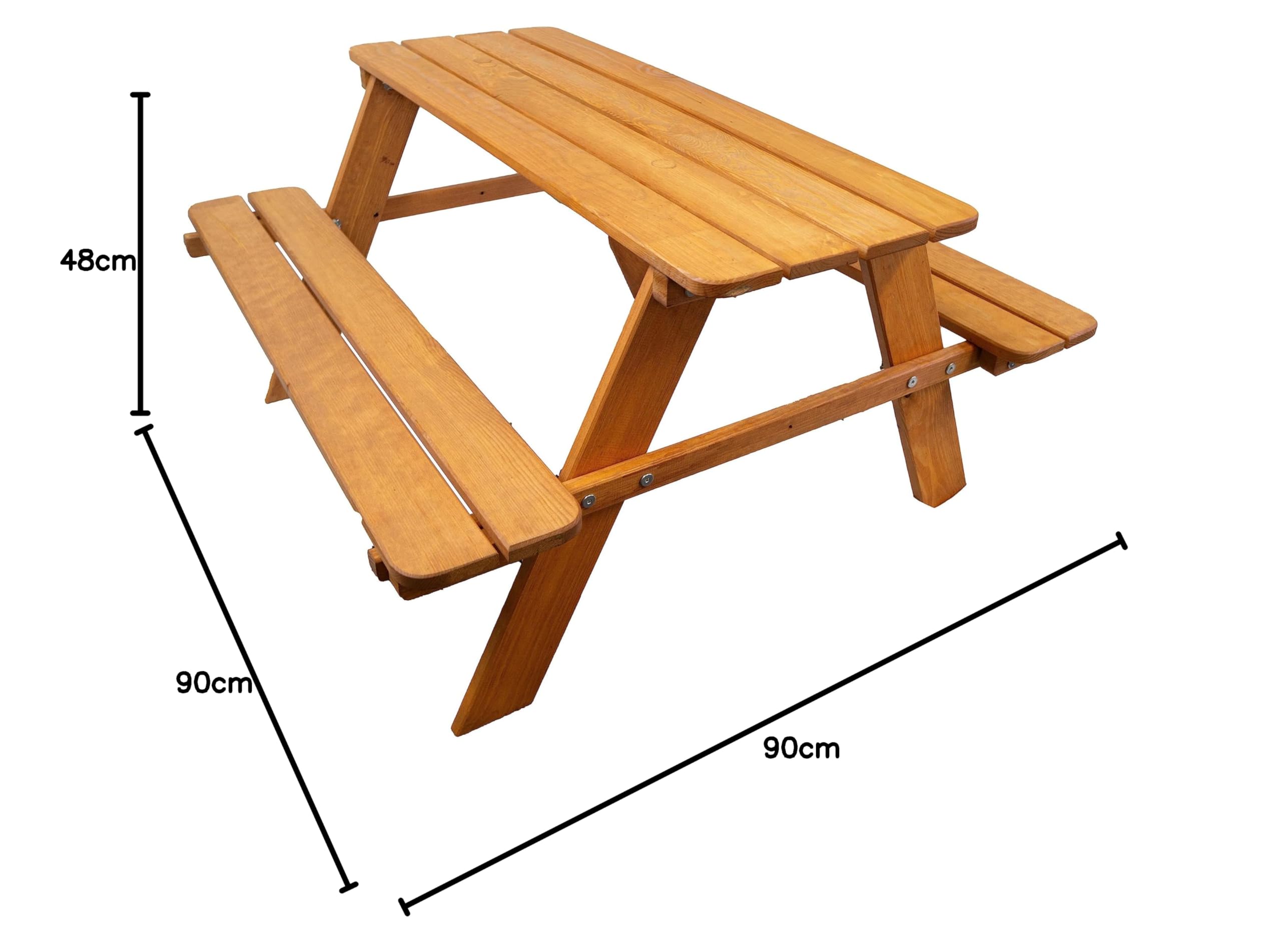 Kistenkolli Altes Land Banco de jardín para niños, 90 x 90 x 48 cm, con esquinas redondeadas (lacado)