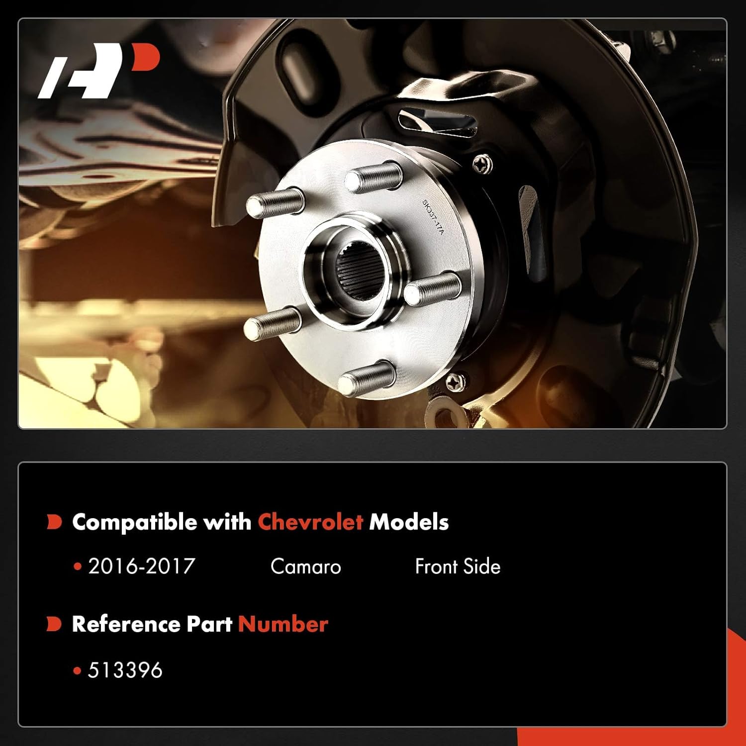 A-Premium 2 x Front Wheel Bearing and Hub Assembly with 5-Lug Compatible with Chevrolet Camaro 2016-2017, LT & SS Submodel Only