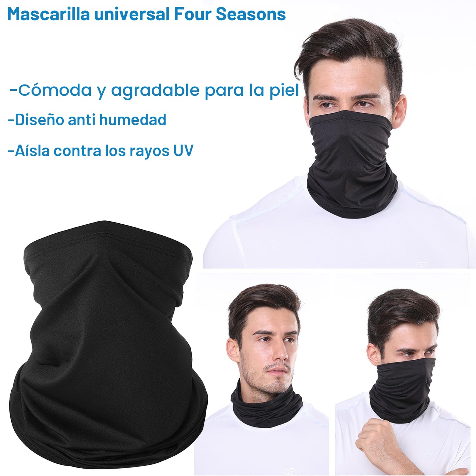 KEYRI 3 Piezas Pañuelo de Hombre Mujer Calentador de Cuello Braga Cuello Moto Mascarilla Multifuncional Deporte Calentador Pasamontañas Máscara de Esquí Ciclismo Senderismo Correr