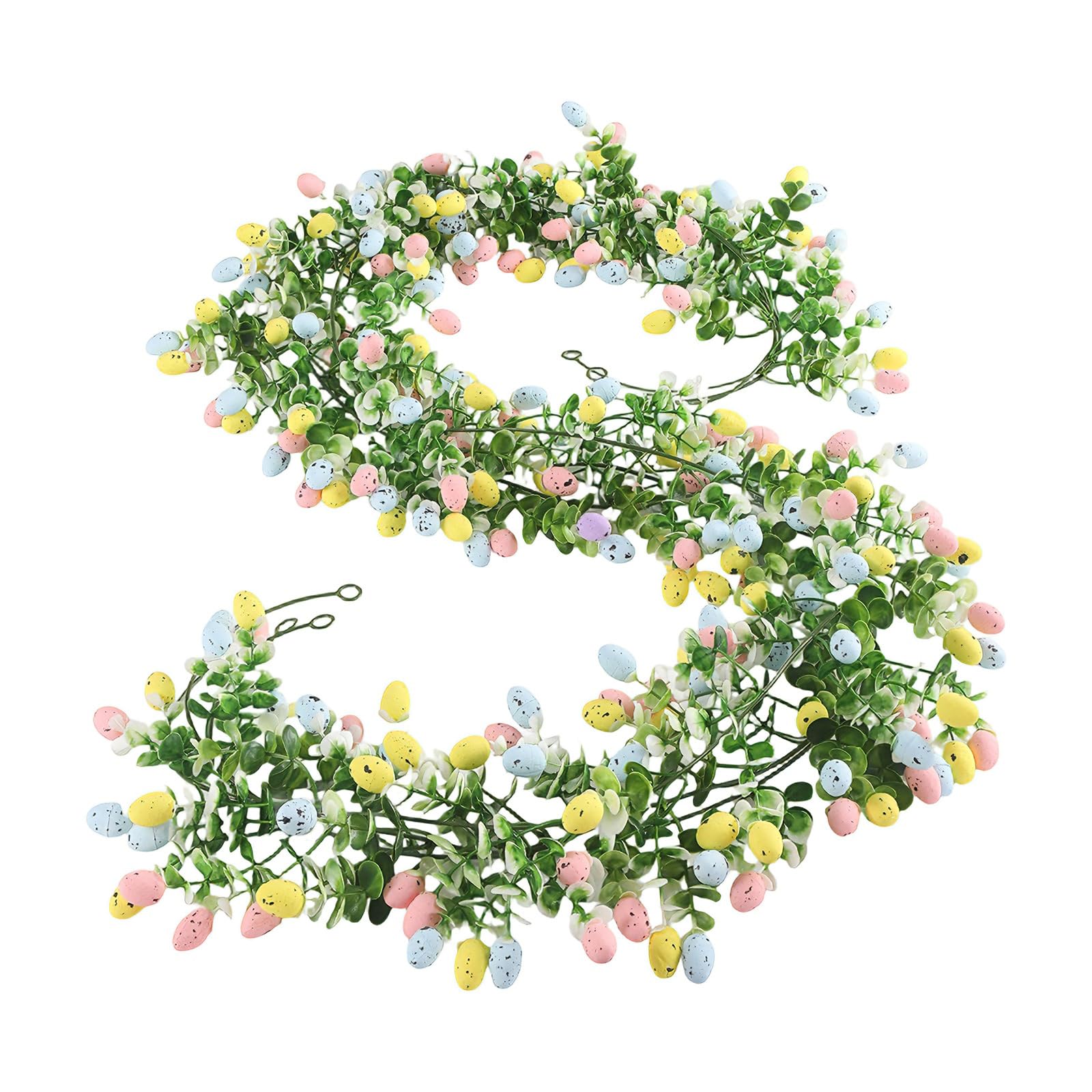 Quick Setups Resin Easter Artificial Eggs and Eucalyptuses Rattan Greeneries for Quick Festival Home Decoration Easter Eggs Branch Holiday Decorations Spring Decors Sturdy Plant Sustainable Ornament