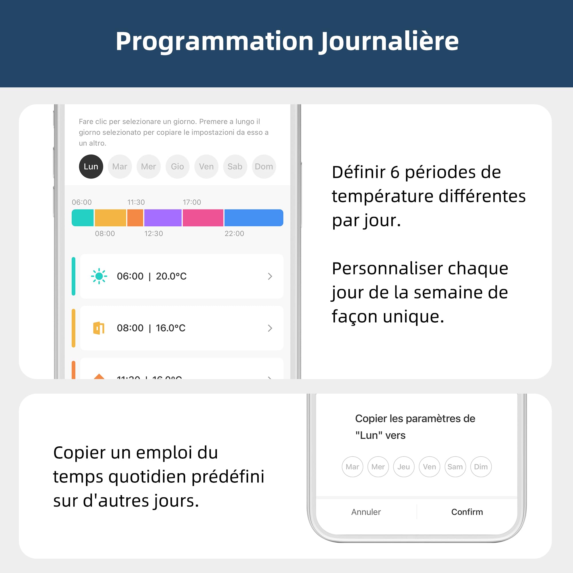 Thermostat sans Fil Programmable Quotidiennement avec Récepteur, WiFi pour Chaudières à Gaz et Fioul, Commande Vocale Alexa et Google Home, Compatible avec Tuya Smart