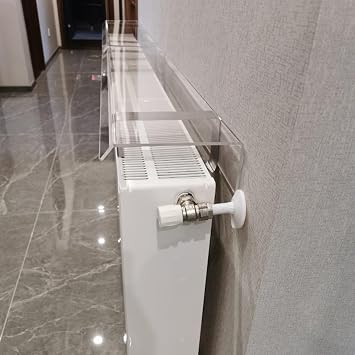 SRNSAEB 11 19 27 37 43 Inch Floating Radiator Shelf No Drilling, Acrylic Shelf Over Radiator for Hallway/Radiator Cover Topper with Brackets for Kitchen/Offices/Bathroom30cmx15cm/11.8inx5.9in