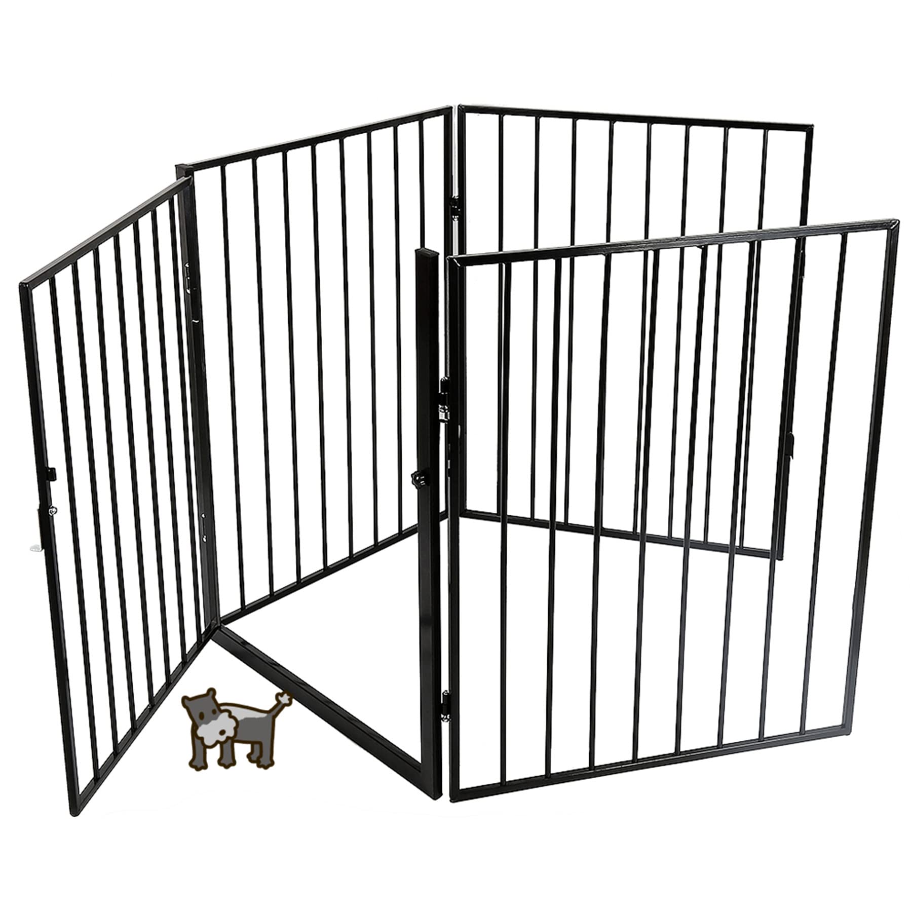 Rejilla de Barrera para el Horno Plegable,Reja de Protección de Metal | Rejilla Protectora Metálica Plegable con Puerta, Barrera Seguridad para Niños y Mascotas-Caja de perros-240 * 2,5 * 75cm (4 pz)