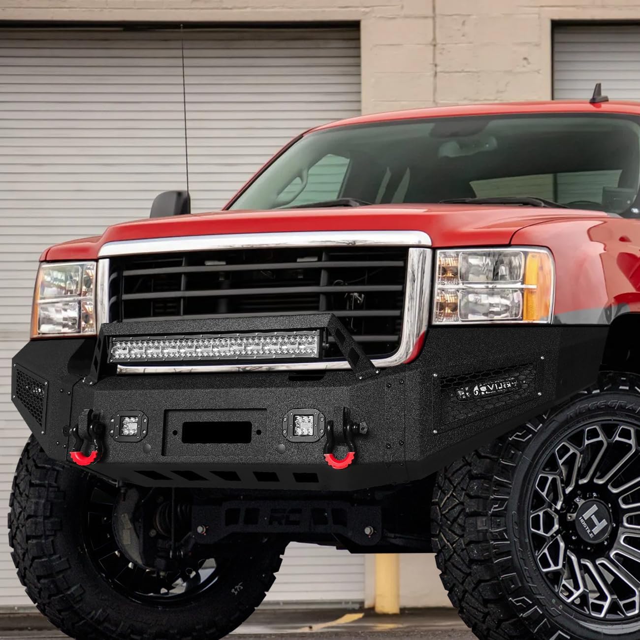 Vijay Front and Rear Bumper Fits 2007-2010 GMC Sierra 2500/3500 with Winch Plate and Lights