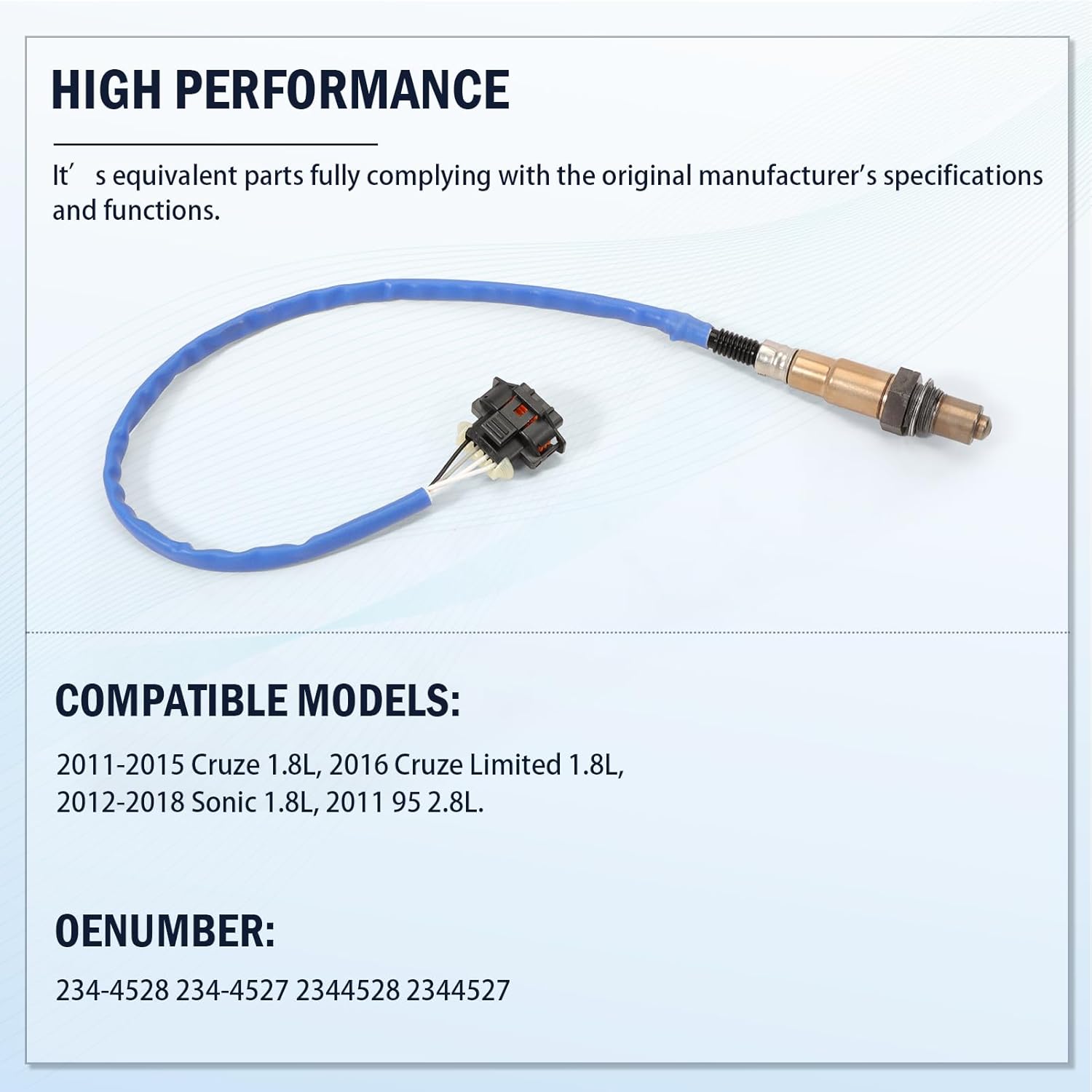 234-4528 234-4527 Upstream & Downstream Oxygen Sensor Compatible with 2011-2015 Cruze 1.8L, 2016 Cruze Limited 1.8L, 2012-2018 Sonic 1.8L, 2011 Saab 95 2.8L.