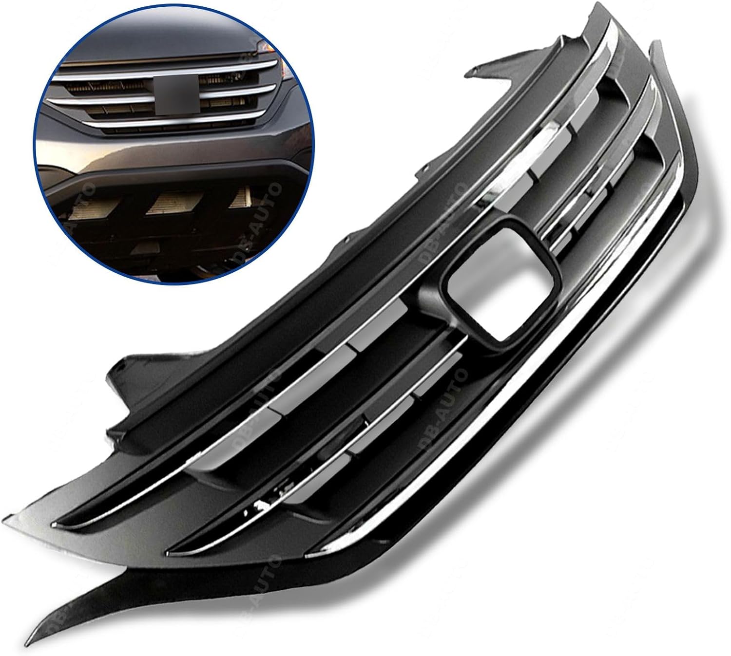Front Bumper Grille Fit For 2012-2014 Honda CRV CR-V, Front Hood Upper Grill With Chrome Trim Replacement For HO1200211, 71121T0GA01ZA
