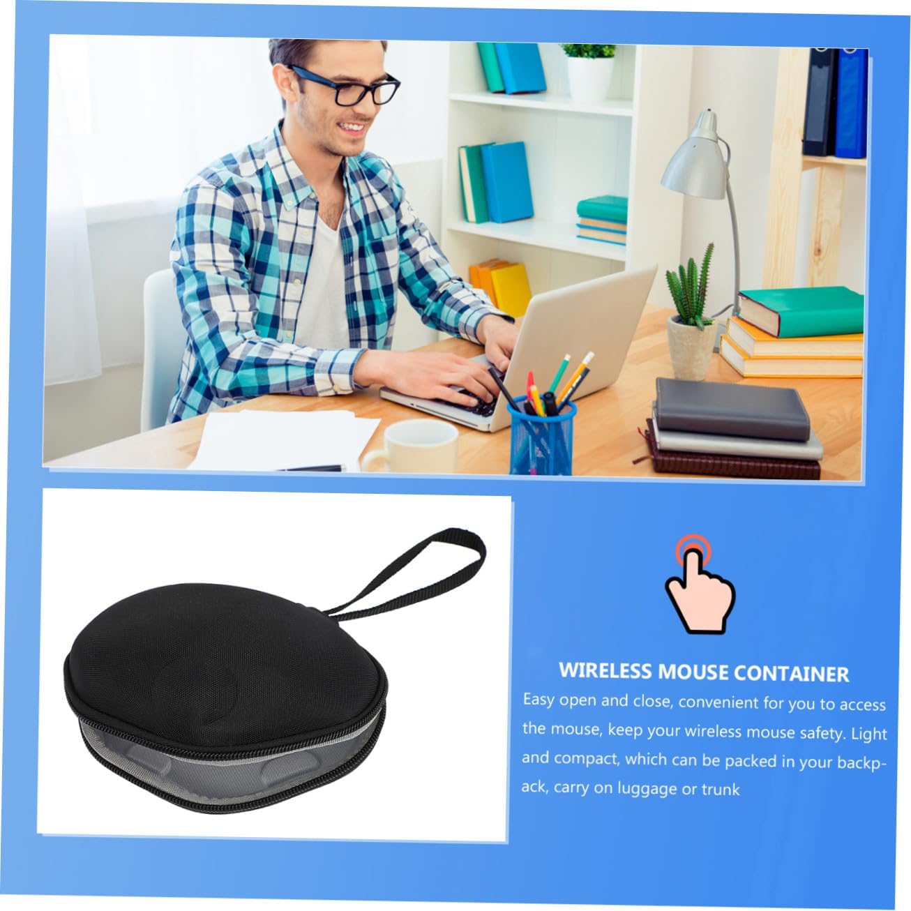 Eva Wireless Mouse Storage Case Portable Eva Carrying Bag for Ergo Trackball Mouse Shockproof and Lightweight Design for Travel and Home Organization image 5