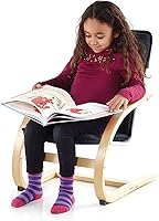 Vista 5 de Guidecraft Kiddie Rocker - Silla de madera acolchada azul para niños pequeños - Muebles para el hogar y la escuela para niños