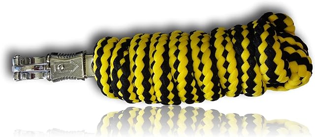 Lead rope with panic hook for horse in various stylish designs. Leash, ties pony, donkey, goat