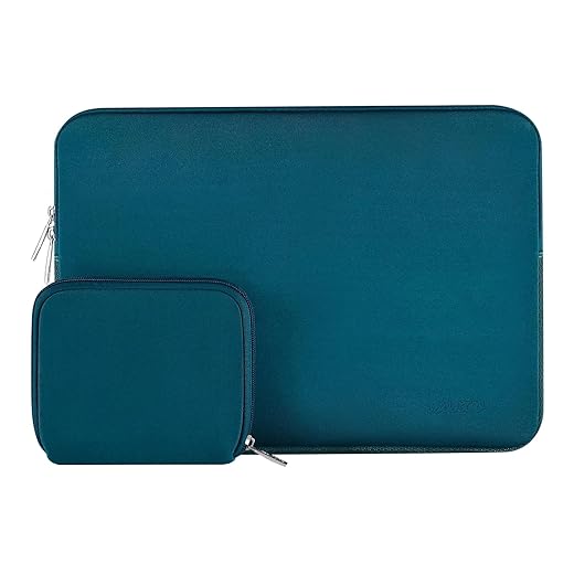 MOSISO Laptop Sleeve Compatible with MacBook Air/Pro, 13-13.3 inch Notebook, Compatible with MacBook Pro 14 inch M3 M2 M1 Chip Pro Max 2023-2021, Neoprene Bag with Small Case, Deep Teal