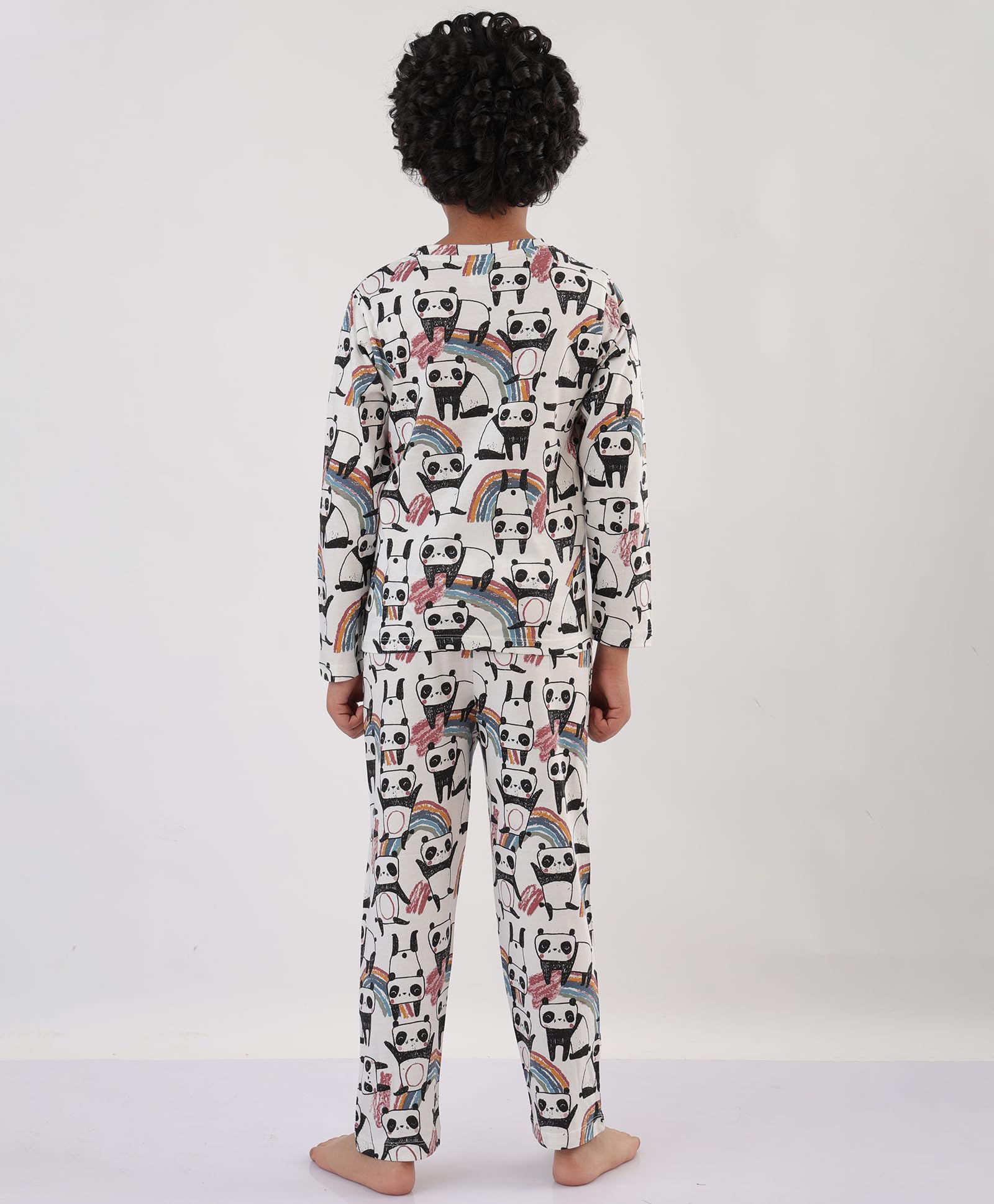 ANTHRILO Panda Long Sleeves Boys Pyjama Set - White - Image 4 thumbnail