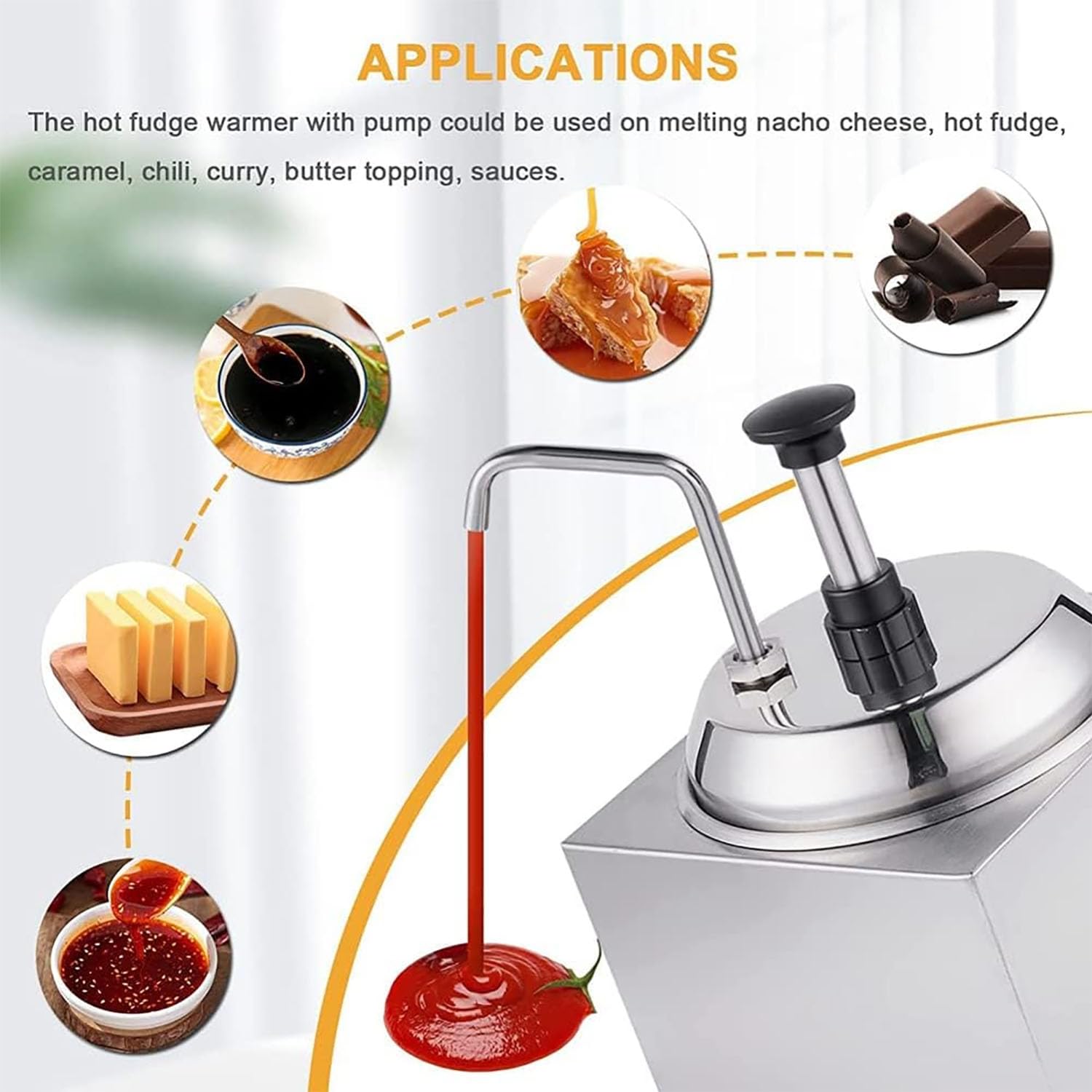 Dispensador eléctrico de queso con capacidad de 2,5 L, calentador de salsa de mantequilla de caramelo, rango de temperatura de 30 a 110 grados Celsius, conservación del calor las 24 horas