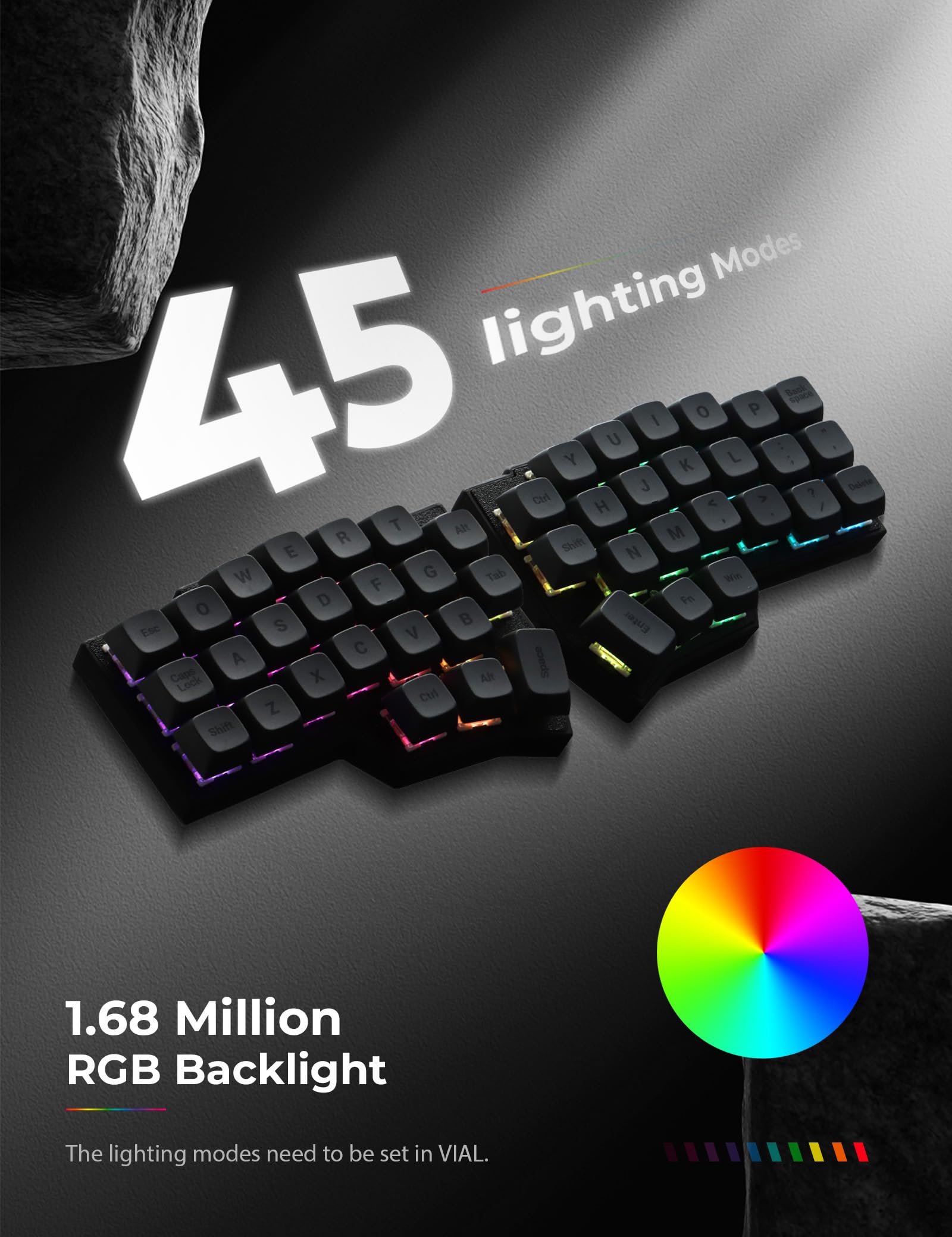 Amazon | YIVU CORNE V4 有線スプリットメカニカルキーボード 40