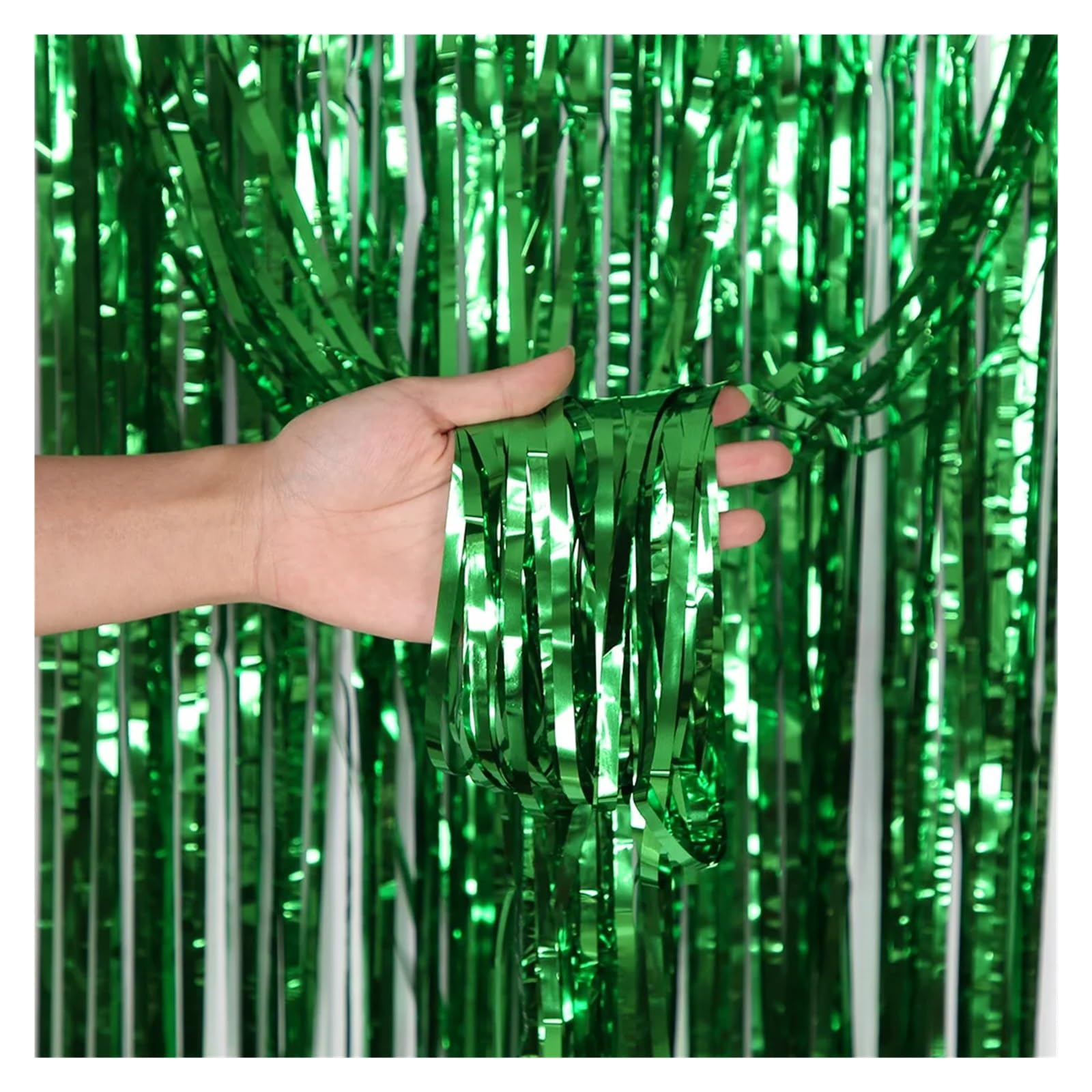 EnxJire Fringe Backdrop Curtain Tinsel Foil Fringe Curtains Photo Backdrop Streamers Curtain for Background(Color 20,2Pack-1X2M)