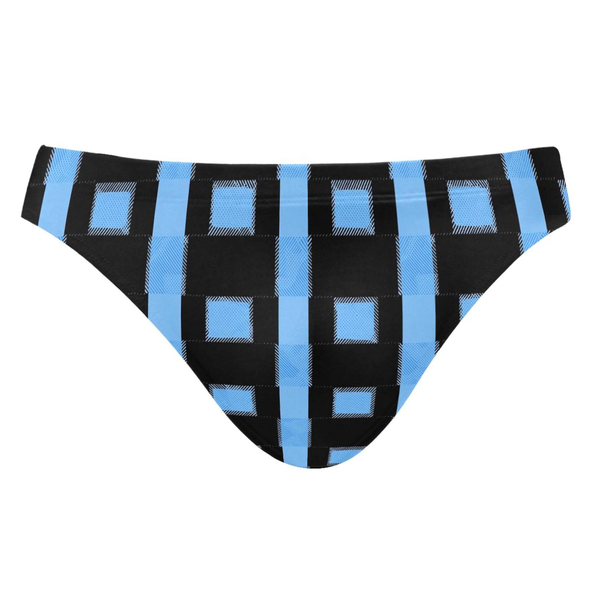Men's Swim Briefs Blue Buffalo Check Plaid Swimsuit Beach Swimwear Bikini M B0403949