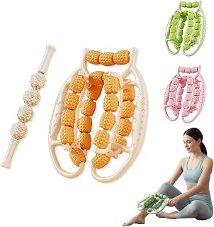 Leg Massage Roller, Cellulite Roller Muscle Relaxer Circular Thighs Clamps Leg Massage with Converging & Diverging Roller Technology, Skin Firming for Full Body/Neck/Shoulder(Orange)