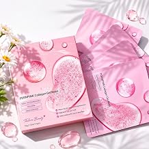 PDRN Face Mask with Salmon DNA, Korean Skincare Inspired Overnight Hydrogel Mask, Collagen, Niacinamide & Hyaluronic Acid, Hydrating Face Mask for Firming, Glow & Mature Skin, 4 Pack