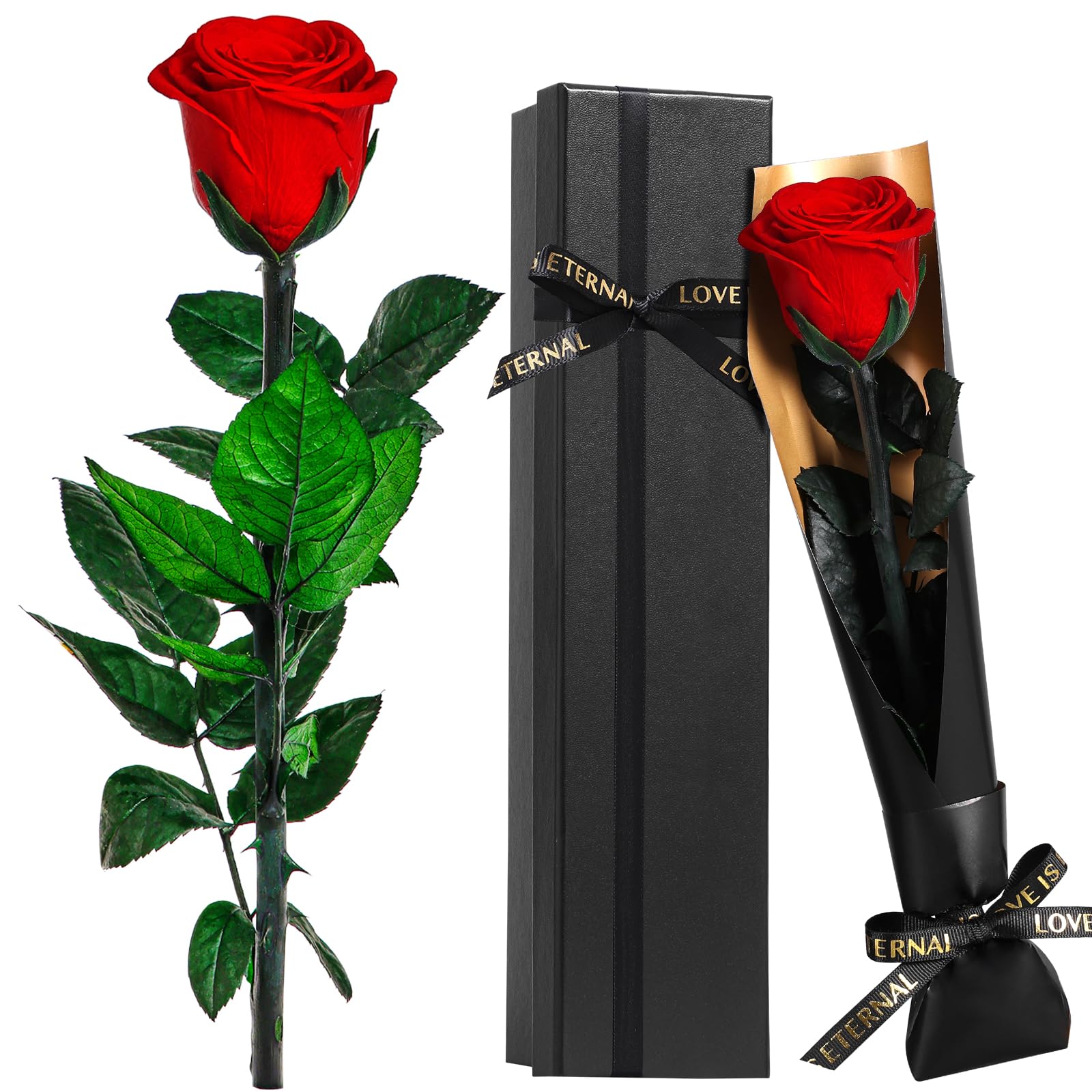 Touloube Rosa Stabilizzata Vera Eterna Rosso Fiori Regalo di San Valentino per Donna, Idee Regalo Donna Compleanno Anniversario Per Lei, Regali Mamma Fidanzata Moglie Sorella, Ti Amoregali