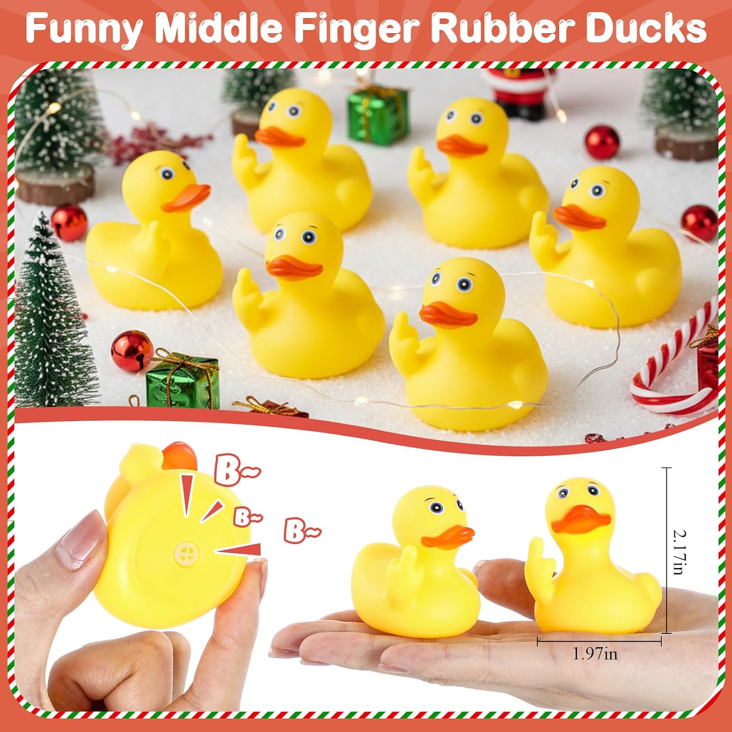 Jenaai 15 Set Funny Rubber Finger Ducks Gag Gift Bulk 2.17 Inch Funny Graduation Rubber Duck with Your Present is Inside Box Naughty Gifts for Graduation Party Coworker Office Employee Adult Friend