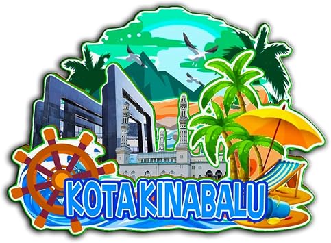 Kota Kinabalu Malaysia Magnet Fridge Magnet Wooden 3D Landmarks Travel Collectible Souvenirs Decoration Handmade -2512