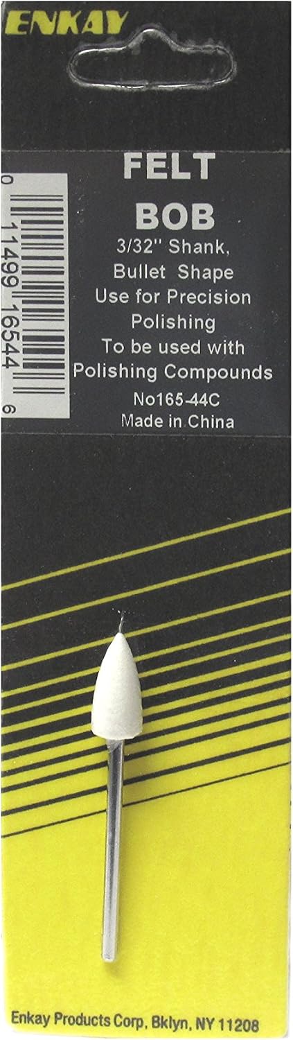 Enkay 165-44C Felt Bob, Bullet, 3/32-Inch Shank, Carded